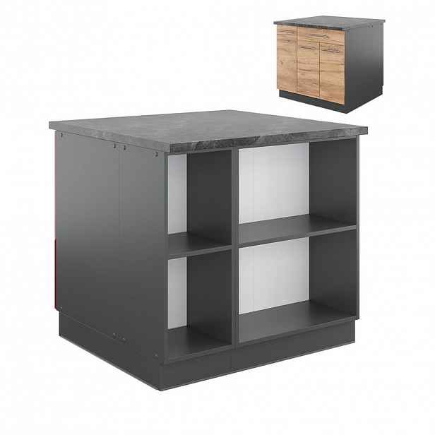 Vicco KUCHYŇSKÝ OSTROV Fame-Line Zlatý dub power/antracit 90 cm se zásuvkou, bez pracovní desky