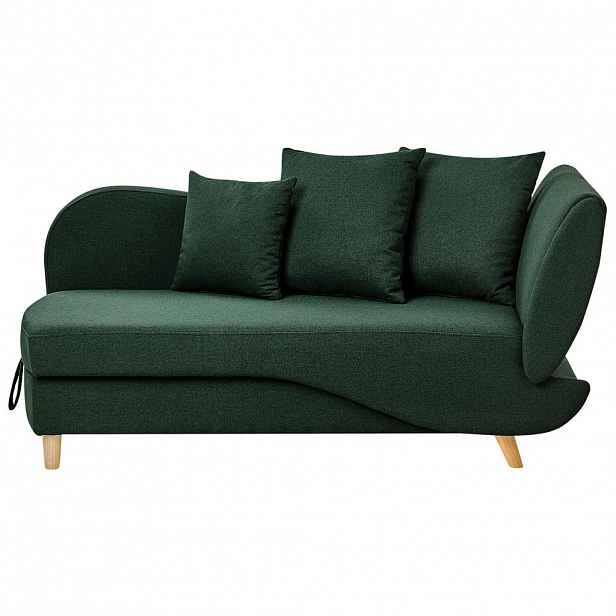 Beliani ČALOUNĚNÉ lehátko chaise longue pravostranné Zelené Meri