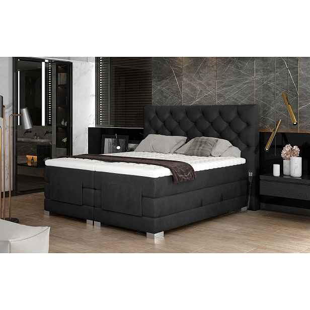 Luxusní polohovací postel 160x200 LIVANO - černá