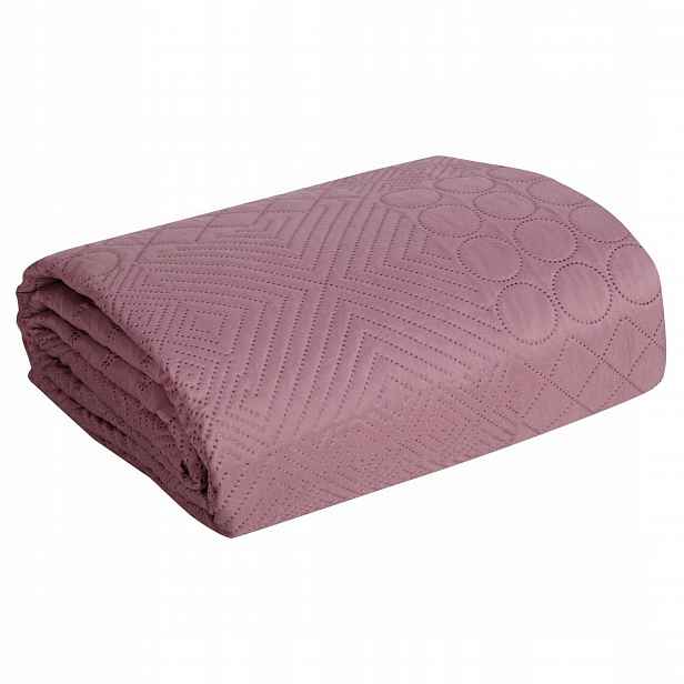 Přehoz na postel BONI/5 170x210 růžový patchwork hrubý glamour pléd
