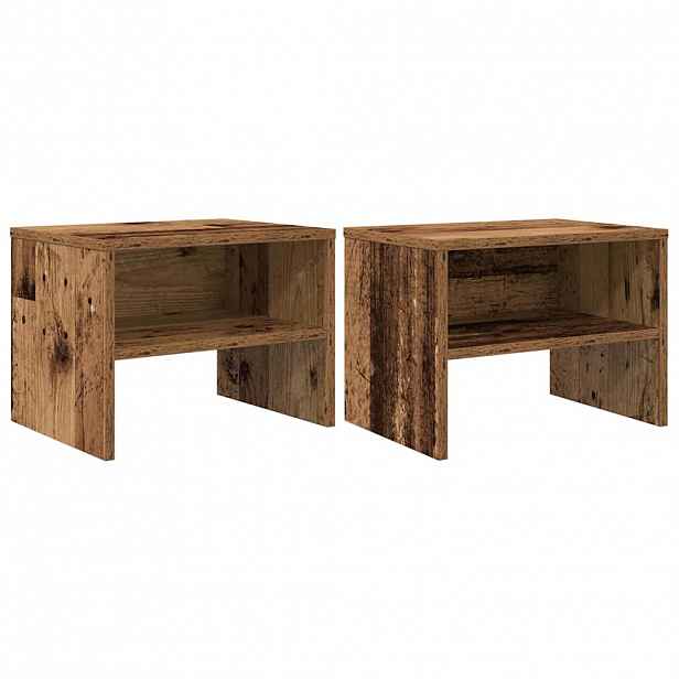 vidaXL Noční skříňka 2 ks Staré dřevo 40 x 30 x 30 cm Kompozitní dřevo