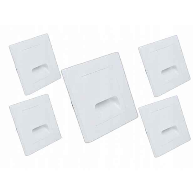 5x Halogenová Led schodišťová lampa Bílá Premium