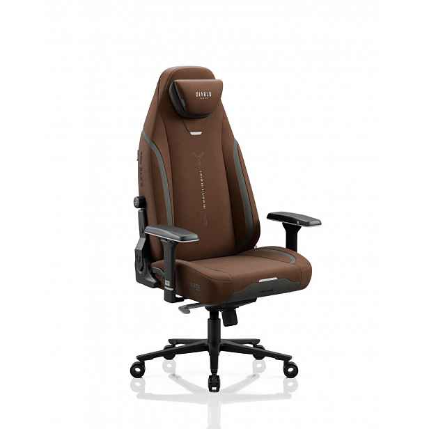 Hnědé herní křeslo s magnetickou opěrkou hlavy Diablo X-Eye Prime Cinnamon Brown
