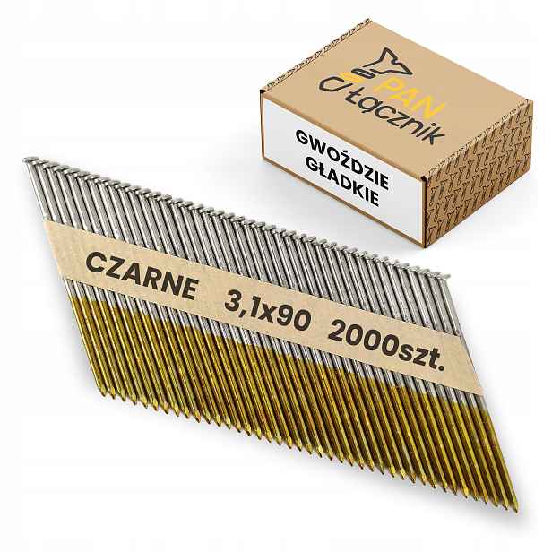Hřebíky do hřebíkovačky spojené papírem 3,1x90mm 34° Hladké 2000ks