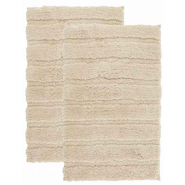 Koupelnové Koberce Komplet 2KS 50x80cm 50x80cm Béžový Protiskluzový Shaggy