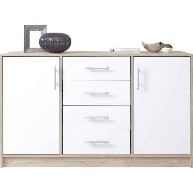 MASSENO KOMODA VANO, 140/84/40 cm se 4 zásuvkami a 2 dvířky, dekor dub