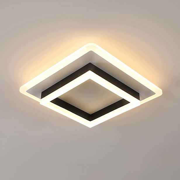 Stropní svítidlo Led Plafon bílá+černá čtvercové moderní 3000K 30W 30cm