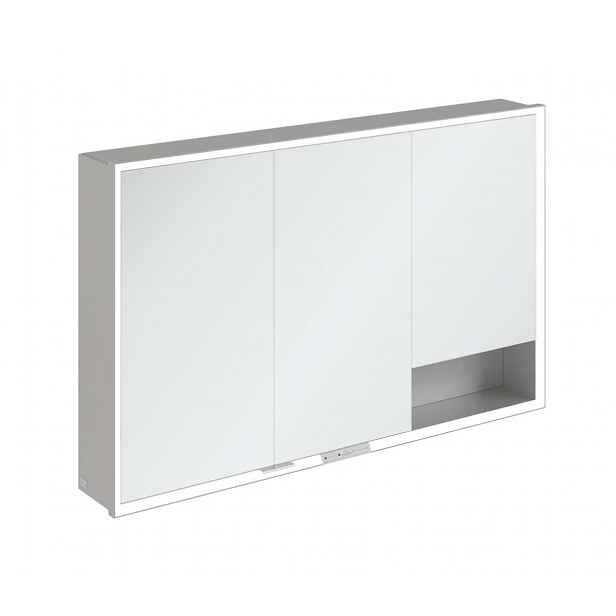 Villeroy & Boch My View+ - Zrcadlová skříňka s LED osvětlením 120x75x17 cm, 3 dvířka, šedá A4811200