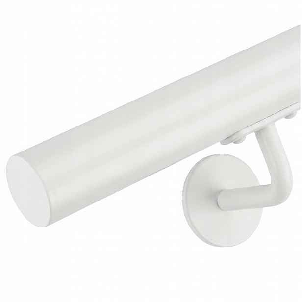 Stěnové zábradlí Schodišťové Bílé 120 cm Nerezové fi 42 mm Loft M8