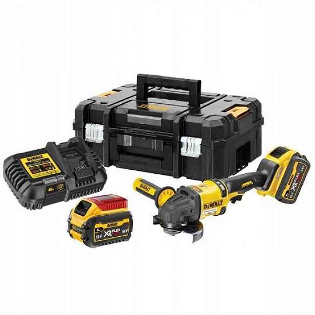 úhlová bruska FlexVolt 125 mm, 54V 2x6,0 Ah, Tstak, DeWALT [DCG418T2-QW]