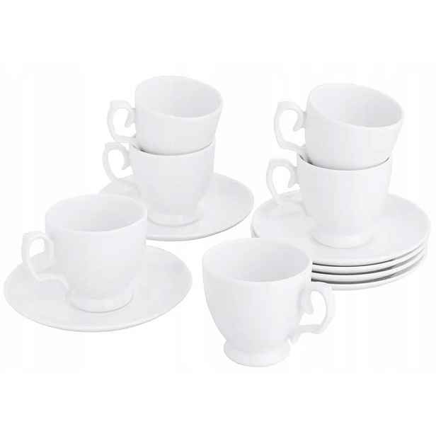 Šálky na espresso 100 ml a podšálky, sada 6 šálků MariaPaula Klasika