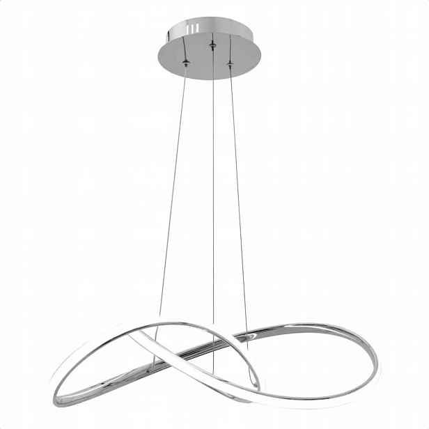 Stříbrný Lustr Chrom 55 CM Led 3 Barvy Světla Stropní Dálkový Ovladač