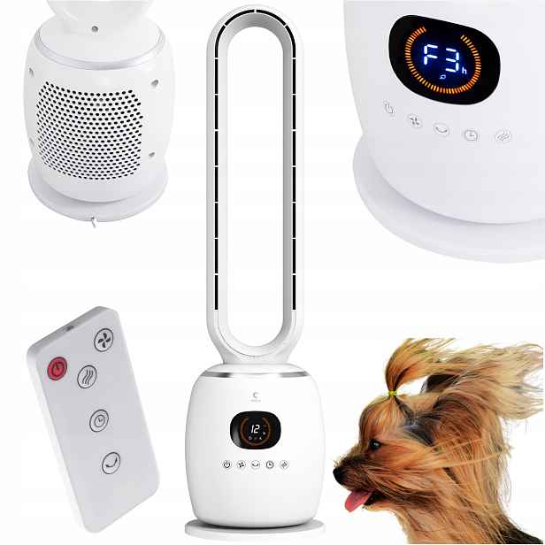 Ventilátory Bezlopatkový Tichý Led sloupový větráček Časovač 60W Dálkový Ovladač