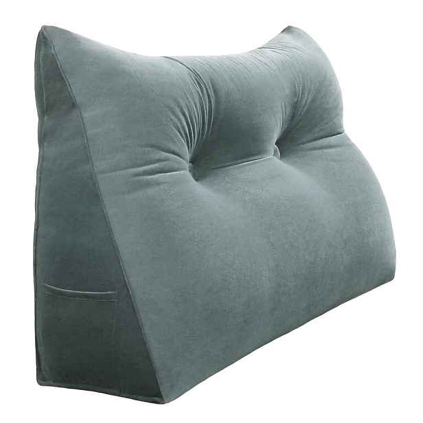 Vercart ČTECÍ POLŠTÁŘ na postel samet Šedý 60 cm