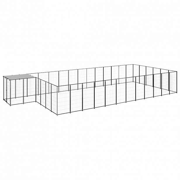 vidaXL Psí kotec černý 22,99 m² ocel