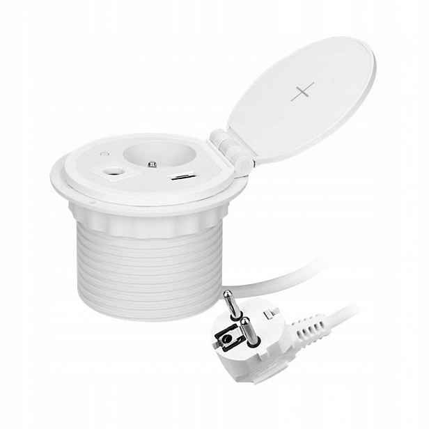 Zásuvka zapuštěná do pracovní desky 1x250V 2xUSB OR-GM-9015W