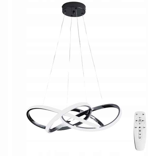 Závěsná Led lustrová lampa glamour černá 3 barvy Dálkový Ovladač do obývacího pokoje/ložnice