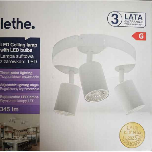 L1 Lethe. Stropní svítidlo s Led žárovkami 345 cm, bílá