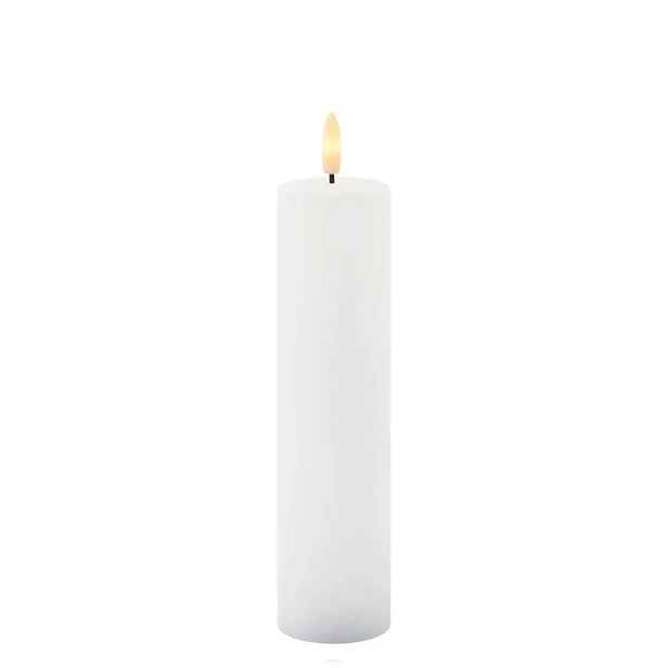 LED svíčka z pravého vosku Sille, bílá, Ø 5 × 20 cm, 2× AA