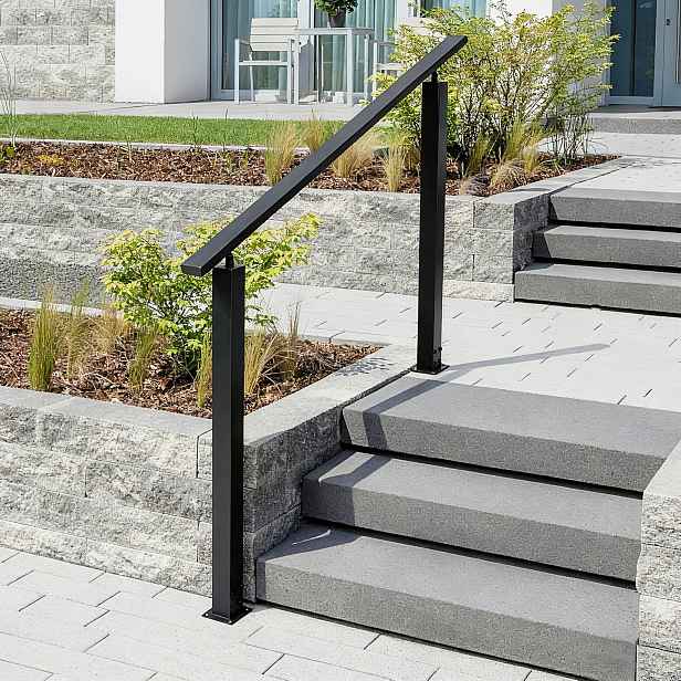 TEMU 100Cm schodišťová zábradlí vhodná pro vnitřní i venkovní použití, se dvěma sloupky, nastavitelnými úhly a určená pro vchody, schody, balkóny,