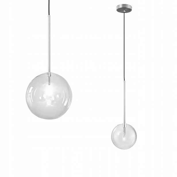 Závěsné Stropní Svítidlo Skleněná Koule 20 CM G4 Transparentní Chromovaná