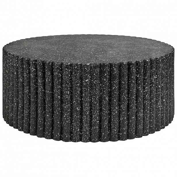 Beliani ZAHRADNÍ Přístavný stolek Beton Terrazzo Look černý kulatý 106 cm Pozza