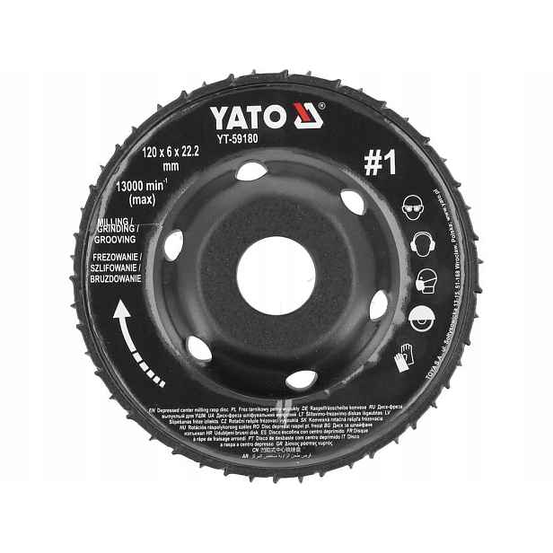 Fréza Tarnik Konvexní Yato 120 x 6 mm na úhlovou brusku na dřevo