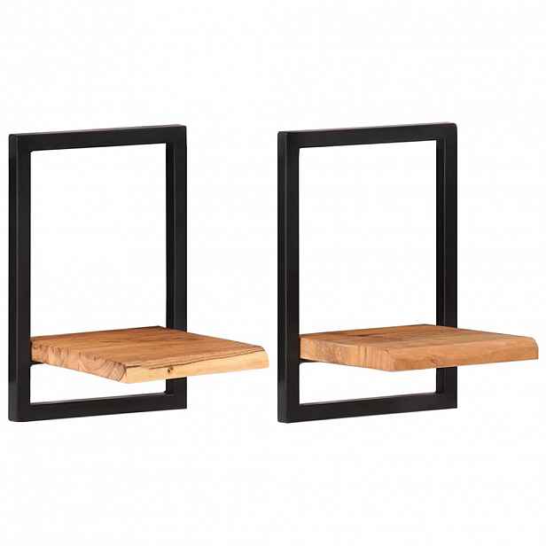 vidaXL Nástěnné police 2 ks 25 x 25 x 35 cm masivní akácie a ocel