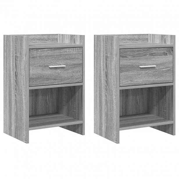 vidaXL Noční stolky 2 ks Šedý Sonoma 40 x 30 x 60 cm Kompozitní dřevo
