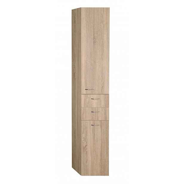 Aqualine Keramia Fresh - Vysoká skříňka ZOJA s košem, 35x184x29 cm, dub platin 51232
