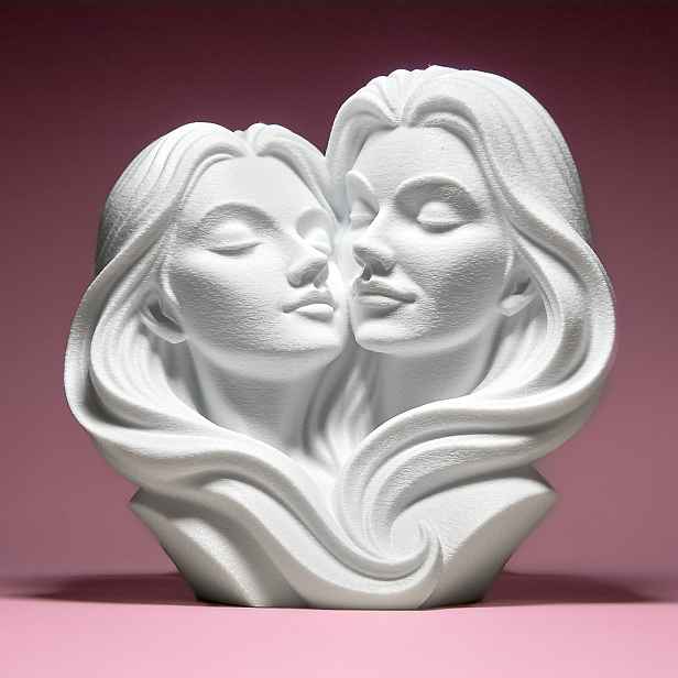 Dvě zamilované ženy Figurka Soška Dekorace 3D tisk 20 cm Valentýn