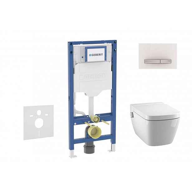 Geberit Duofix - Set předstěnové instalace, klozetu TECEone a sedátka softclose, tlačítko Sigma50, alpská bílá SANI11CT3107