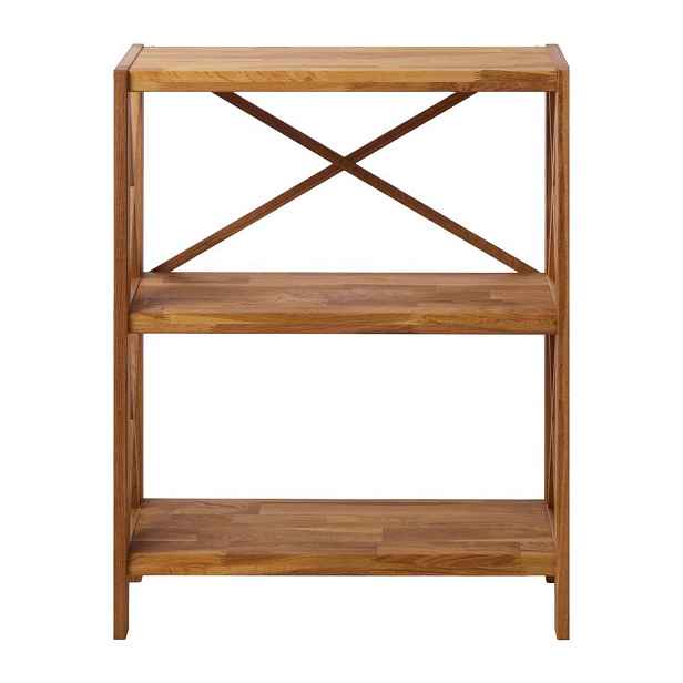 Regál z dubového dřeva v přírodní barvě 70x87 cm X-Shelf – Unique Furniture
