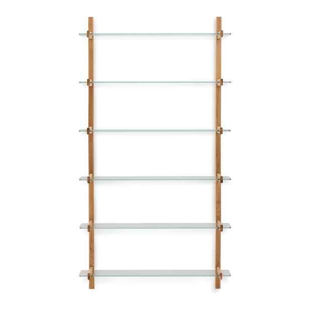 Skleněný modulární policový systém v přírodní barvě 110x202x30,5 cm Sitra – Kave Home