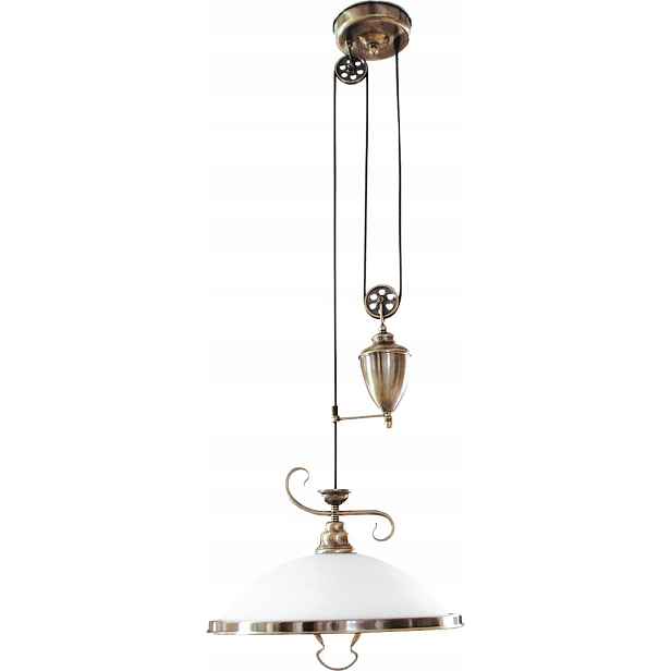 Závěsná lampa s nastavitelným hnědým skleněným retro vintage stínítkem Rabalux