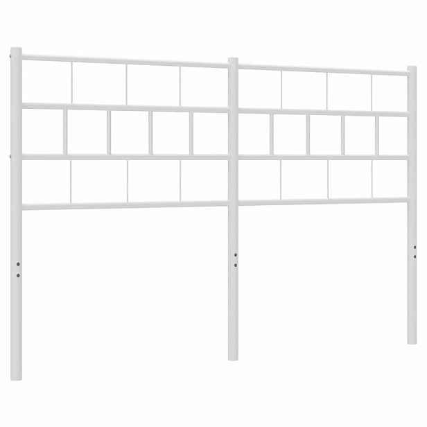 vidaXL Kovové náhradní čelo postele bílé 135 cm