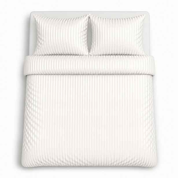 Povlečení damaškové elegantní hotelové pásy premium 160x200 ecru