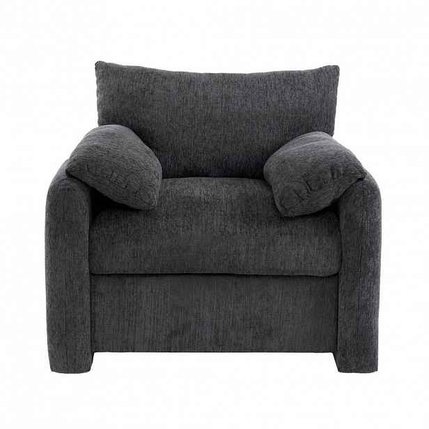 Redom KŘESLO 96/82/84 cm s ergonomickým sedákem a měkkým chenille potahem, Šedá