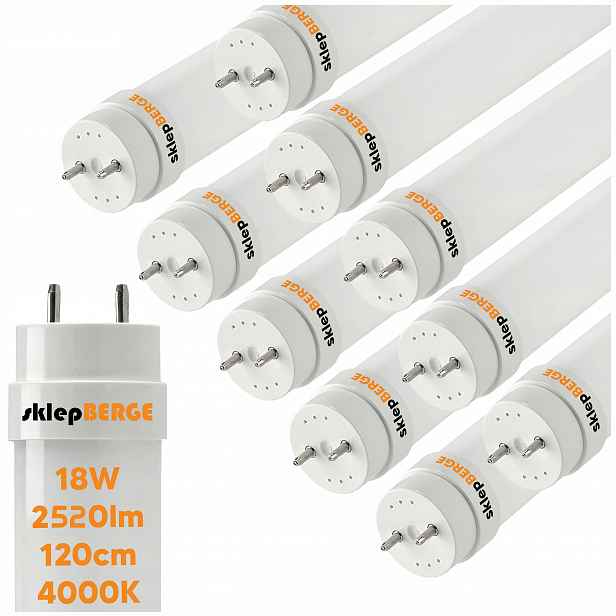 10x Led žárovky 120CM T8 18W 2430lm 135LM/W 4000K Silné světlo