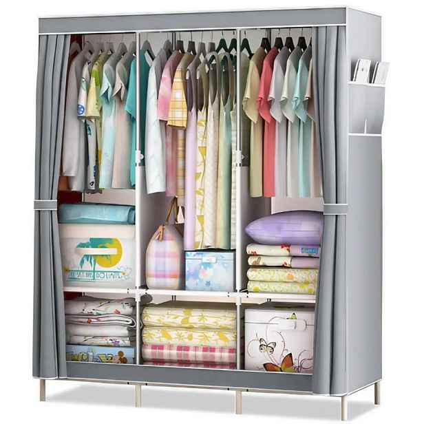 Casarredo Šatní látková skříň GARSY barva šedá