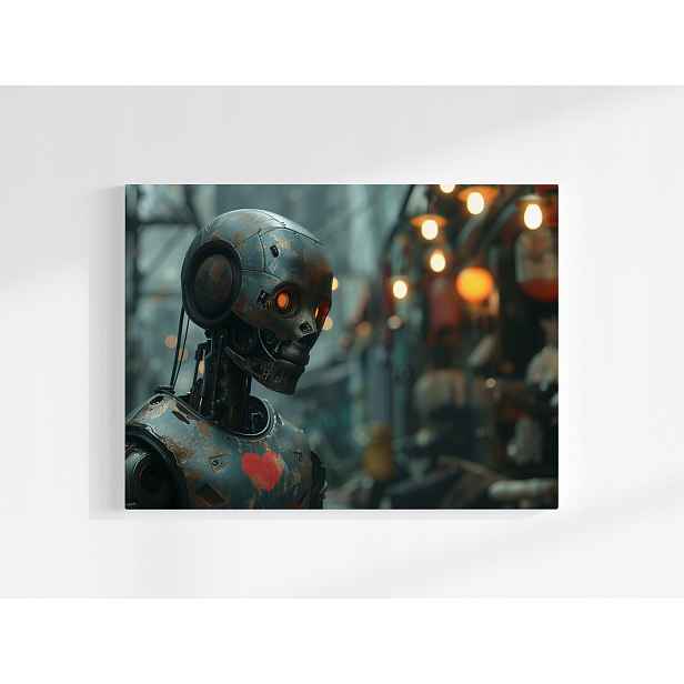 Plakát Robot Android Cyborg Stroj Procházka Srdce 100x75