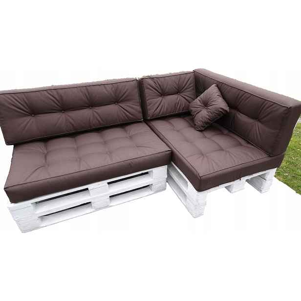 Polštáře na dvě Palety sada 6 ks 120 X 80 Bronz Rovné Opěradlo