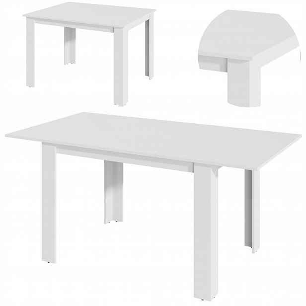 Rozkládací stůl Kongo Ext 170 cm 120 x 80 cm Bílý, velký kuchyňský jídelní stůl, obývací pokoj