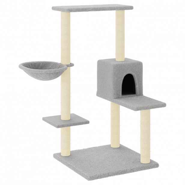 vidaXL Škrabadlo pro kočky se sisalovými sloupky světle šedé 95 cm