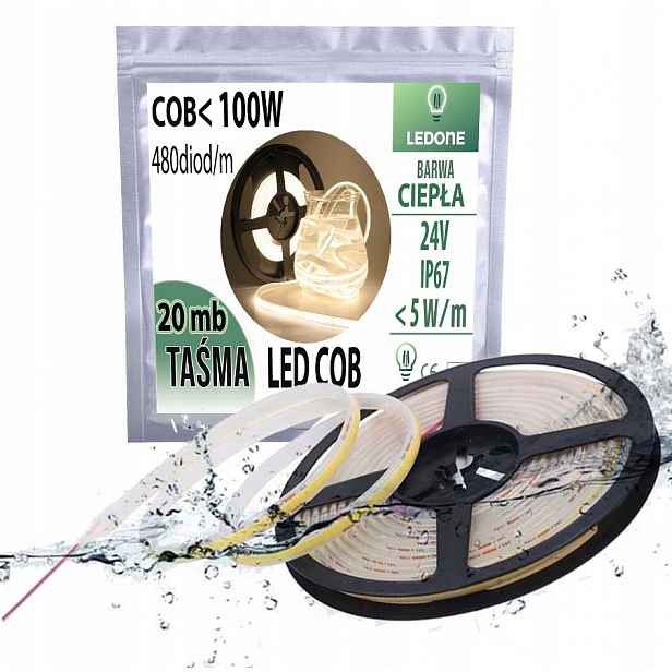 Led páska Cob 24V 5w/m IP67 Neon termococon voděodolná linka 20MB