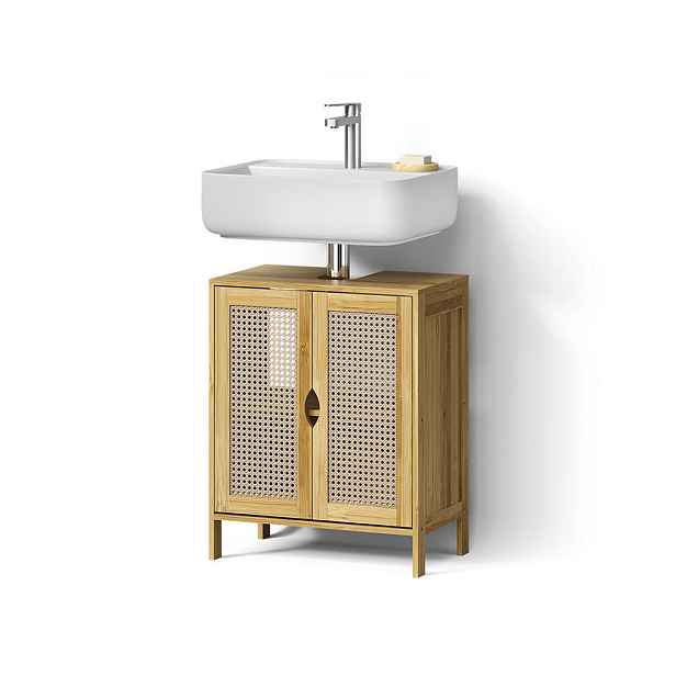 Livinity® TOALETNÍ SKŘÍŇKA PRO UMYVADLO Mincio, Bambus, 48 x 60 cm se 2 dveřmi