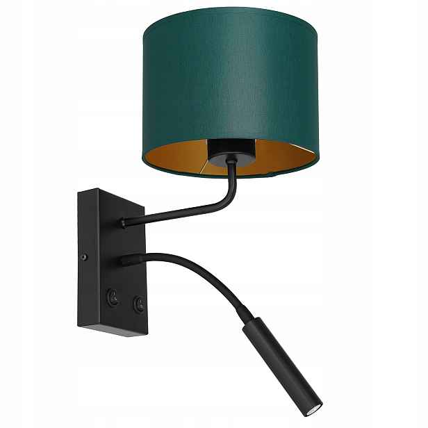 Nástěnná lampa Luminex Arden černá 2v1 E27+G9 matná/zlatá/zelená