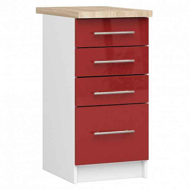 RAUMHIRSCH FURNITURE SPODNÍ SKŘÍŇKA Bílá, lesklá červená 85/40/46
