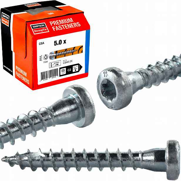 Šrouby Simpson pro tesařské konektory Csa 5x25 mm Torx 250 Ks