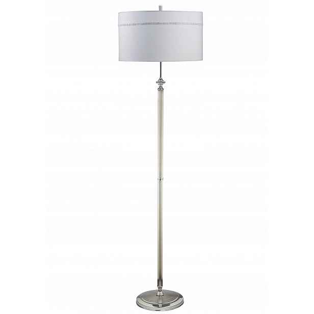 Stojací lampa Julia II Stříbrná Šedá Abažur 3xE27 166 cm Podlahová lampa